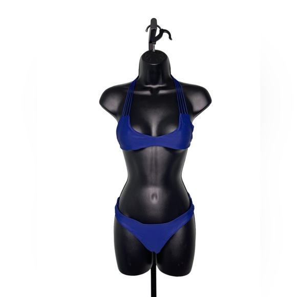 Mikoh Swimwear Seychelles Criss Cross One Piece Swimsuit Size Medium Royal Blue - Picture 1 of 5